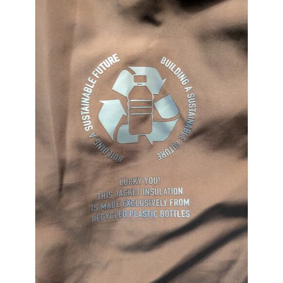 Long Women's Insulated Jacket Sherpa Collar Lucky Brand Small Dark Khaki - Picture 1 of 6